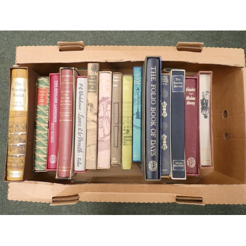 154 - FOLIO SOCIETY.   15 various vols. in slip cases, adhesions to backs of slip cases.