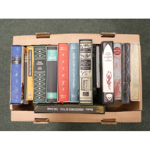 155 - FOLIO SOCIETY.  15 various vols. in slip cases, adhesions to backs of slip cases.