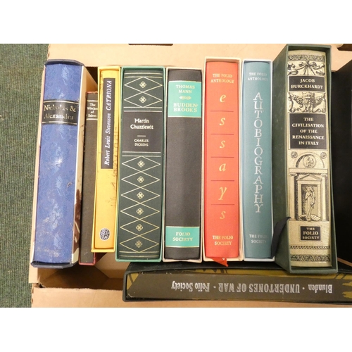 155 - FOLIO SOCIETY.  15 various vols. in slip cases, adhesions to backs of slip cases.