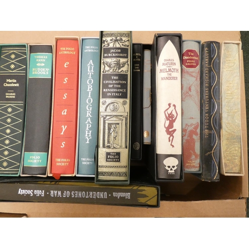 155 - FOLIO SOCIETY.  15 various vols. in slip cases, adhesions to backs of slip cases.