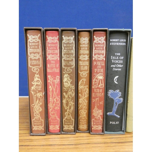 158 - FOLIO SOCIETY.  8 vols., R. L. Stevenson, mainly in slip cases (one slip case with heavy adhesions).... 