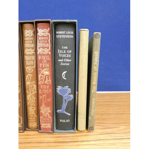 158 - FOLIO SOCIETY.  8 vols., R. L. Stevenson, mainly in slip cases (one slip case with heavy adhesions).... 