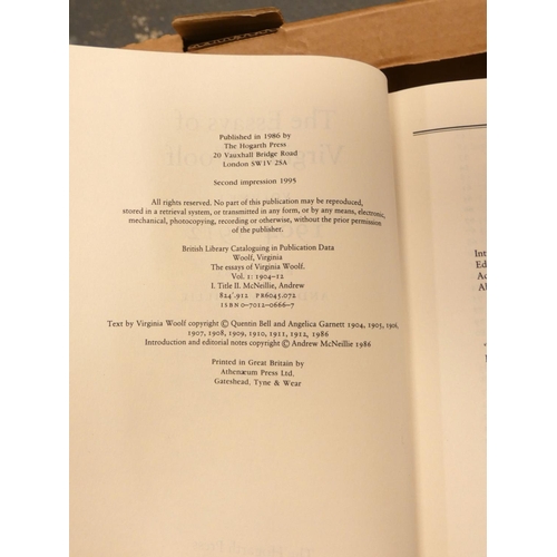 163 - WOOLF VIRGINIA.  The Essays. The set of 6 vols. Orig. blue cloth in d.w's. Hogarth Press, 1986-2011;... 