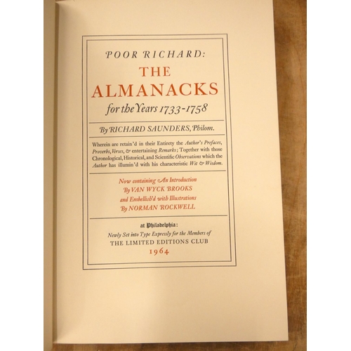 184 - SAUNDERS RICHARD.  Poor Richard, The Almanacks for the Years 1733-1758. Ltd. ed. 1133/1500 signed by... 