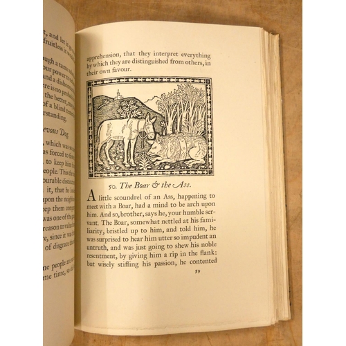 187 - ROGERS BRUCE (Designer).  Aesop's Fables. Signed ltd. ed. 158/1500. Woodcut illus. Quarto. Qtr. vell... 