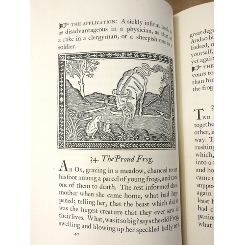 187 - ROGERS BRUCE (Designer).  Aesop's Fables. Signed ltd. ed. 158/1500. Woodcut illus. Quarto. Qtr. vell... 