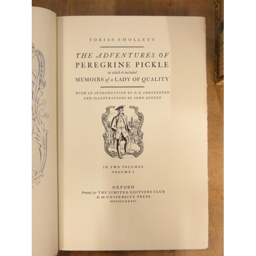 190 - SMOLLETT TOBIAS.  The Adventures of Peregrine Pickle. 2 vols. Ltd. ed. 56/1500 signed by t... 