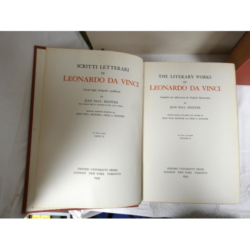 26 - RICHTER J. P.  The Literary Works of Leonardo Da Vinci. 2 vols. Illus. Quarto. Orig. red c... 