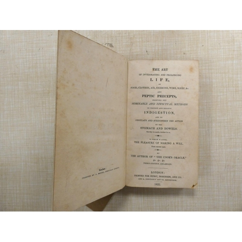 46 - (KITCHINER DOCTOR WILLIAM).  The Art of Invigorating & Prolonging Life by Food, Clothe... 