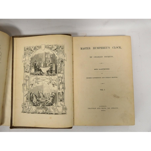 56 - DICKENS CHARLES.  Master Humphrey's Clock. 3 vols. Illus. Orig. cloth, wear & some int... 