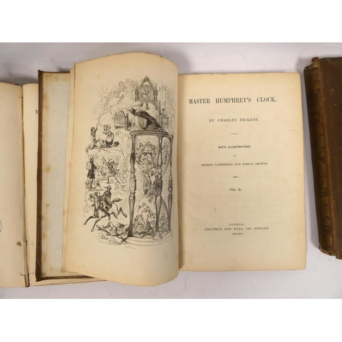 56 - DICKENS CHARLES.  Master Humphrey's Clock. 3 vols. Illus. Orig. cloth, wear & some int... 