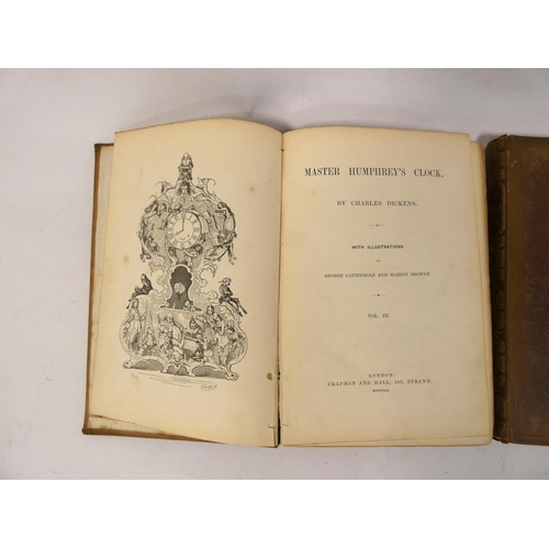 56 - DICKENS CHARLES.  Master Humphrey's Clock. 3 vols. Illus. Orig. cloth, wear & some int... 