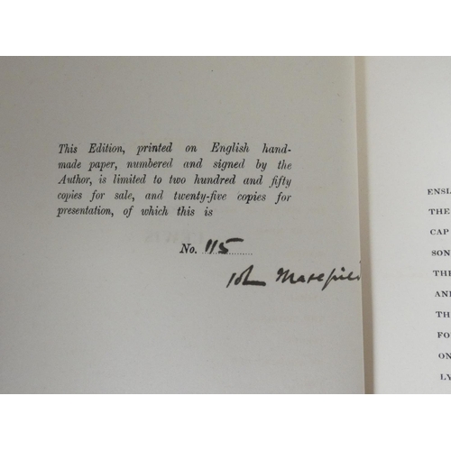 72 - MASEFIELD JOHN.  Enslaved & Other Poems. Signed ltd. ed. 115/275. Full dark morocco ex... 