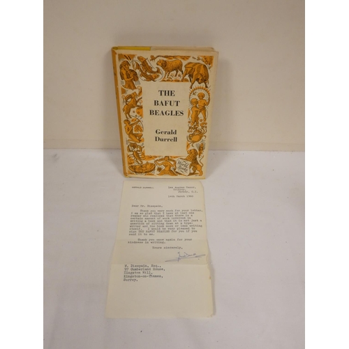 74 - DURRELL GERALD.  The Bafut Beagles. Signed by the author to the front free endpaper (adhesions to th... 