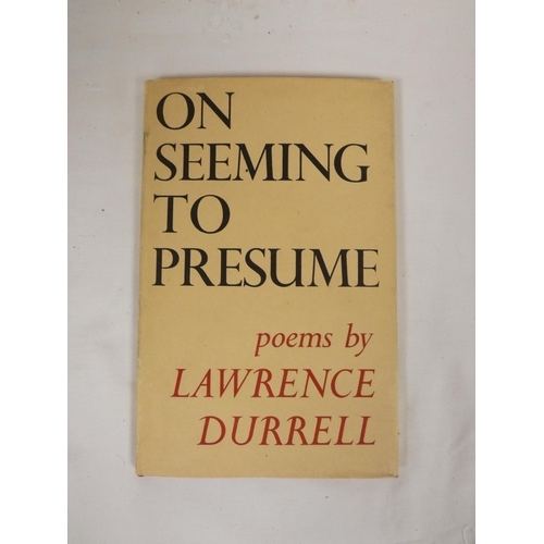 75 - DURRELL LAWRENCE.  On Seeming to Presume. Orig. red cloth in unclipped d.w. 1st ed., 1948; with a Ch... 