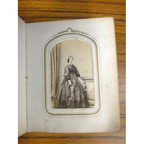 104 - Photographs.  Two albums of Victorian carte-de-visite portrait photographs, one album with attractiv... 