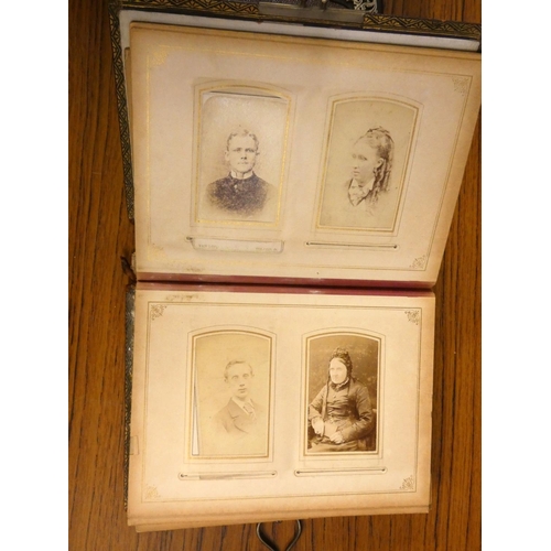 104 - Photographs.  Two albums of Victorian carte-de-visite portrait photographs, one album with attractiv... 