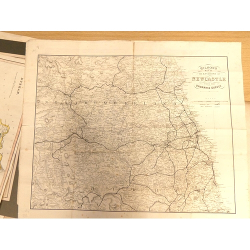 106 - Durham - County Maps.  Collection of antique engraved maps of County Durham by Whellan & Co., J.... 