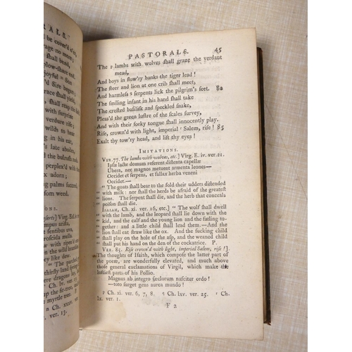 207 - POPE ALEXANDER.  The Works. 8 vols. only (of 9). Eng. frontis & plates. Old mottled ca... 