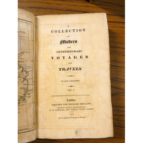 212 - PHILLIPS R ICHARD.  A Collection of Modern and Contemporary Voyages and Travels in Six Vol... 