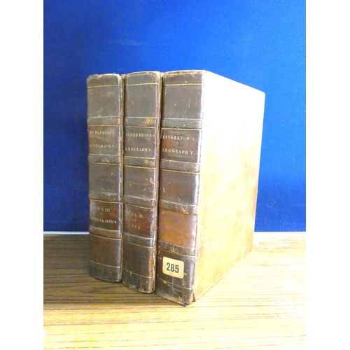 213 -  PINKERTON JOHN.  Modern Geography. The set of 3 vols. 48 eng. maps & plates, as ... 