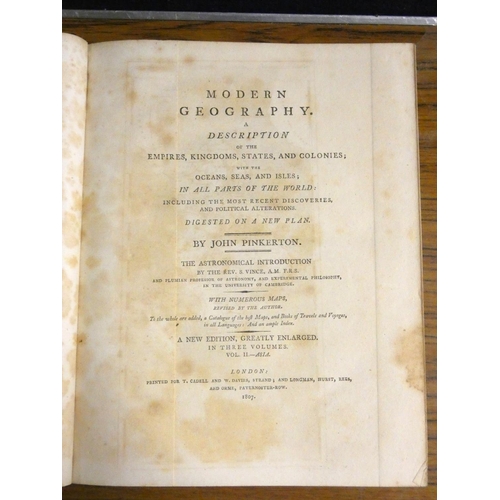 213 -  PINKERTON JOHN.  Modern Geography. The set of 3 vols. 48 eng. maps & plates, as ... 