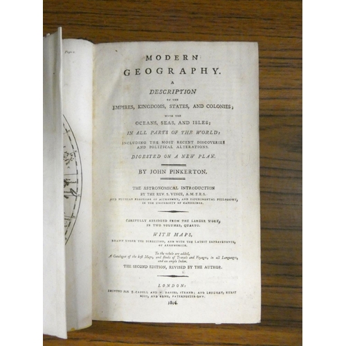 214 - PINKERTON JOHN.  Modern Geography. 15 fldg. eng. maps, as called for. Tree calf, good copy... 