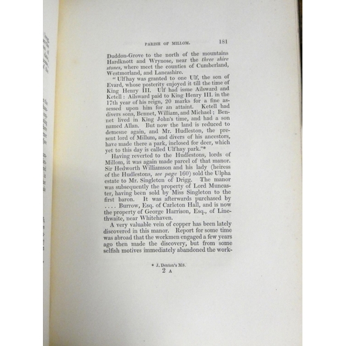 219 - JEFFERSON SAMUEL.   History and Antiquities of Allerdale Ward. Eng. frontis, plates & capitals. ... 