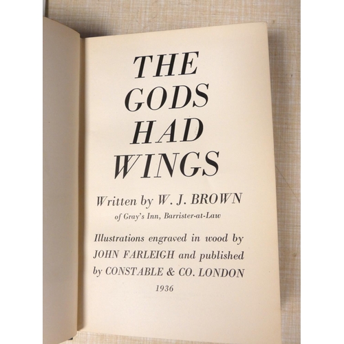 77 - FARLEIGH JOHN (Illus).  The Gods Had Wings. Wood eng. illus. Orig. blue cloth in unclipped d.w. 1st ... 