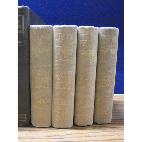 99 - BURNS ROBERT.  The Centenary Burns. 4 vols. Etched plates by William Hole. Arts & Crafts buff gi... 