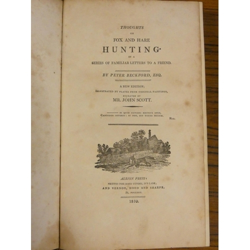 88 - BECKFORD PETER.  Thoughts on Fox & Hare Hunting. Eng. frontis. Eng. title. Eng. title vignette, ... 