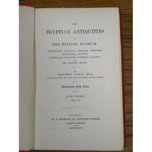 92 - LONG GEORGE.  The Antiquities in the British Museum. 2 vols. Eng. plates & text illus. 12mo. Nic... 