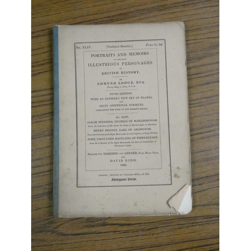 95 - LODGE EDMUND.  Portraits & Memoirs of the Most Illustrious Personages. 23 orig. parts with eng. ... 