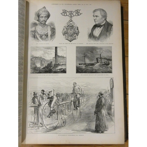 112 - Illustrated London News.  Bound vols. 67 & 68. Folio. Poor bdgs. but contents good. 1875.... 