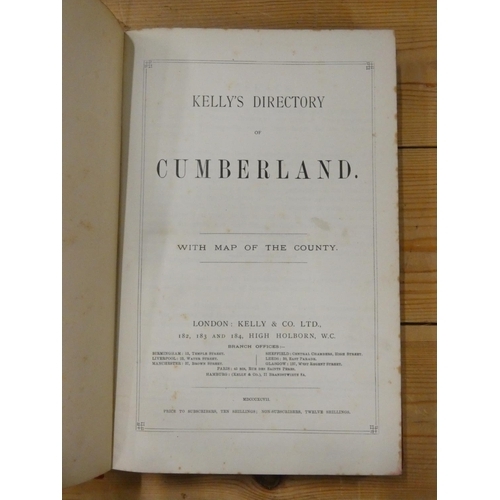 115 - KELLY & CO.  Directory of Cumberland. Fldg. map. Orig. red cloth, soiling & wear. 1897; also... 