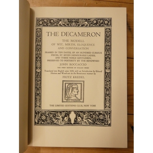 179 - BOCCACCIO.  The Decameron. 2 vols. Ltd. ed. 23/530 signed by the illustrator. Wood block title &... 