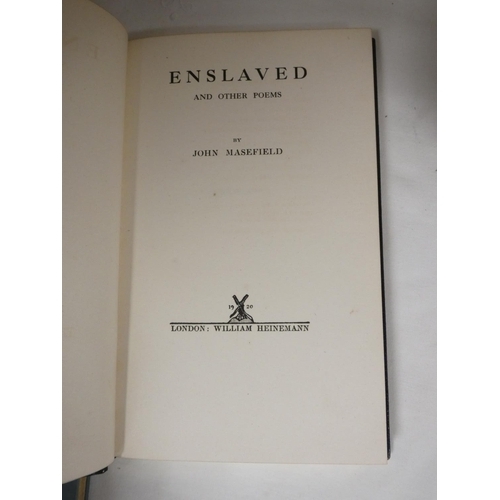 72 - MASEFIELD JOHN.  Enslaved & Other Poems. Signed ltd. ed. 115/275. Full dark morocco ex... 