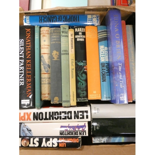 80 - First Editions.   A carton of 1st eds., some in d.w's, incl. Len Deighton & Frederick Forsyth. (... 