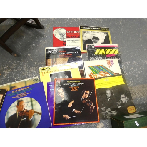 111 - Large box of classical records to include Brahms, Beethoven etc.