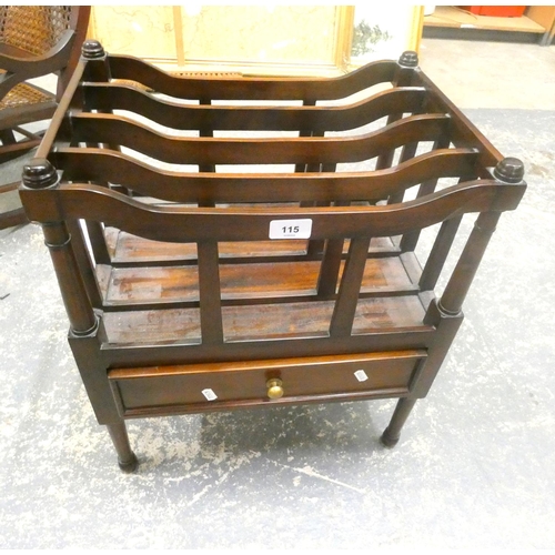 115 - Reproduction Canterbury style magazine rack.