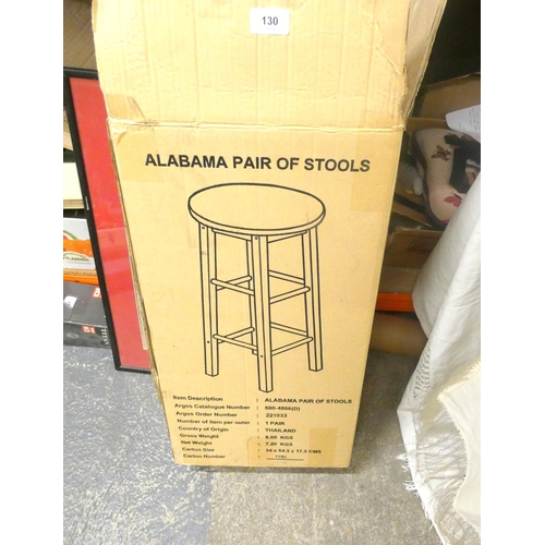 130 - Boxed pair of kitchen stools.