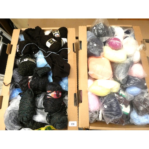 170 - Two large boxes of wool