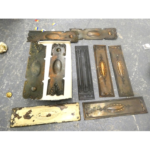 182 - Various antique door finger plates.