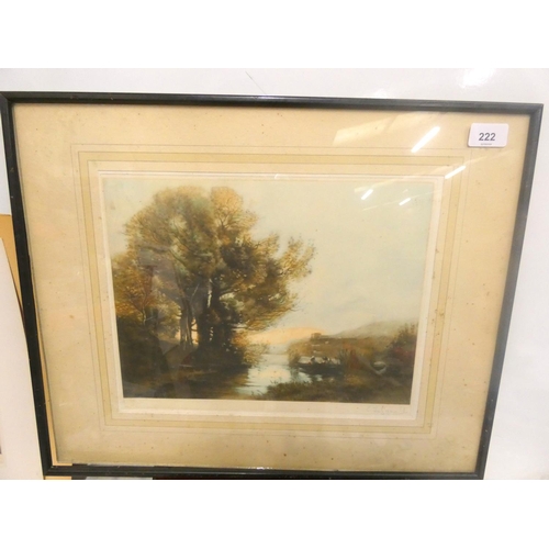 222 - Pastoral landscape pair of Mezzotints, signed proofs by C Fitzgerald after C Corot.