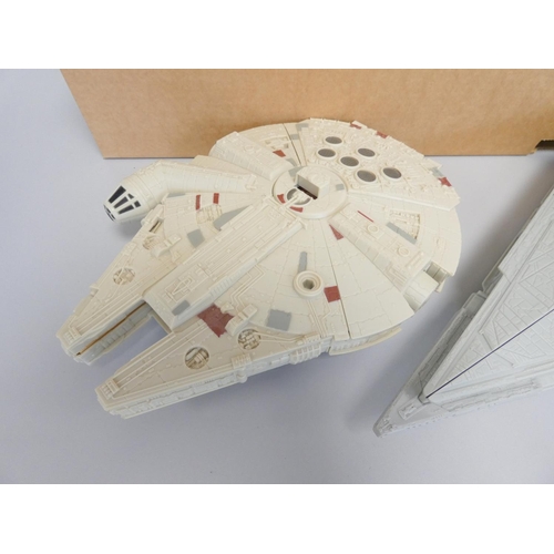 312 - Collection of Star Wars to include a Millenium Falcon, Imperial Star Destroyer, and a quantity of co... 