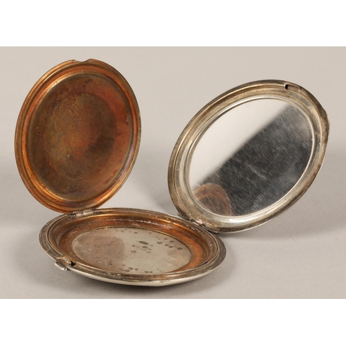 162 - Three vintage compacts to include blue enamelled silver Henry Clifford Davis Birmingham 1945, anothe... 