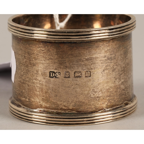 167 - Two silver napkin rings inscribed 'D.J. McL, 22.4.14' & 'T.B.', total weight: 54g