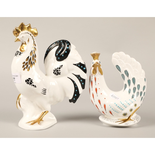 17 - Foley bone china a rooster and a chicken