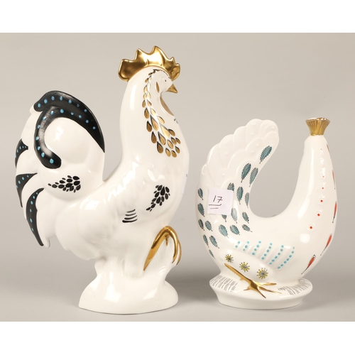 17 - Foley bone china a rooster and a chicken