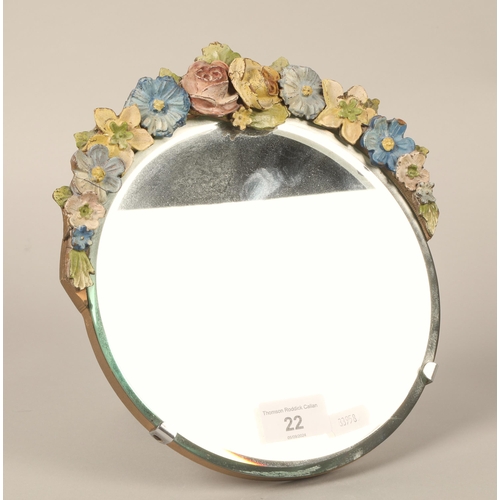 22 - Vintage barbola circular dressing mirror